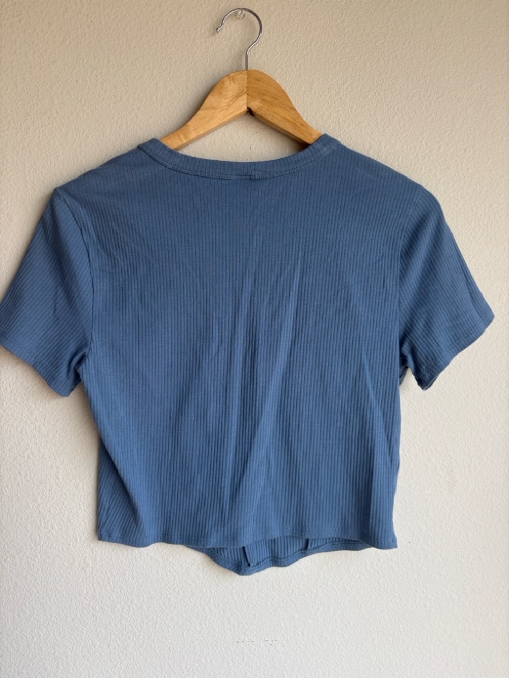 JoyLab Ribbed Short Sleeve Tee in Dusty Blue - Picture 2 of 3